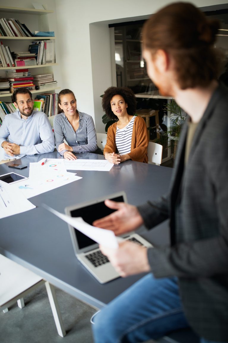 Programmer working in a software developing company